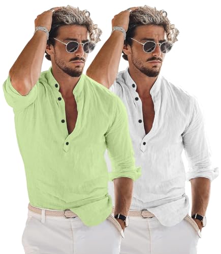 Image of Combo of Men Solid Cotton Blend Straight Kurta Shirt Pack of 2