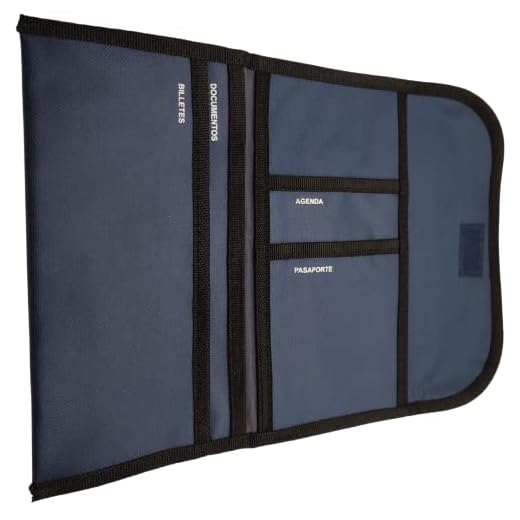 Portadocumentos para Viaje Coche Moto Bebé o Táctico | Cartera Porta Documentos con Funda para Pasaporte Libro de Familia Accesorios o Tarjetas | Organizador de Maletas y Bolsos (Azul Marino)