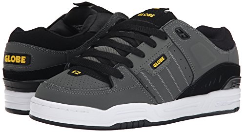 Image of Globe Mens Fusion Skate Shoes, Charcoal /Black /Yellow, 13 M US