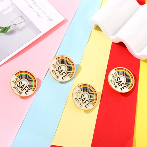 YOU ARE SAFE WITH ME Pins, Enamel Lapel LGBTQ Safe Pin Rainbow Ally Pride Pins Doctor Nurse Medical Students Brooch Pin for Hat Shirt Backpack Decoration Accessories Gift Bulk4