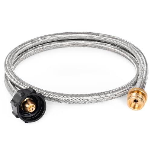 Image of SHINESTAR 4FT Propane Tank Hose Adapter Stainless Steel Braided