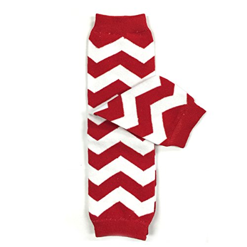 Wrapables Colorful Baby Leg Warmers, Chevron Red and White