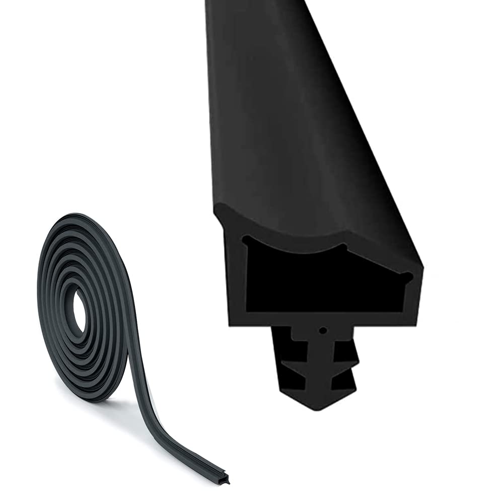 Premium PVC Door Weather Seal for Room Doors Against Draughts - Black - EUB-MFKT-10M-BK - 1 Count