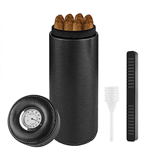 Linkidea Humidor Cigar Box, Travel Humidors For Cigars Built In Hygrometer & Humidifier - Holds 8-10 Cigars (Black) #TOP29