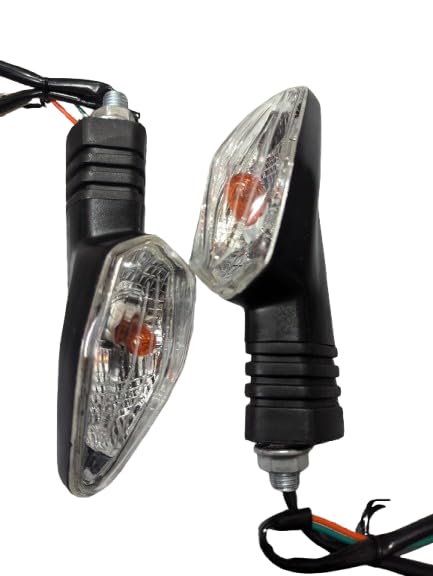 Generic TVS Indicators/Blinker Assy for TVS Raider/Apache RTR, Amber LED, Clear Acrylic Lens, 6x8x9 cm, Vehicle-Specific Fit, Motorcycle Indicators