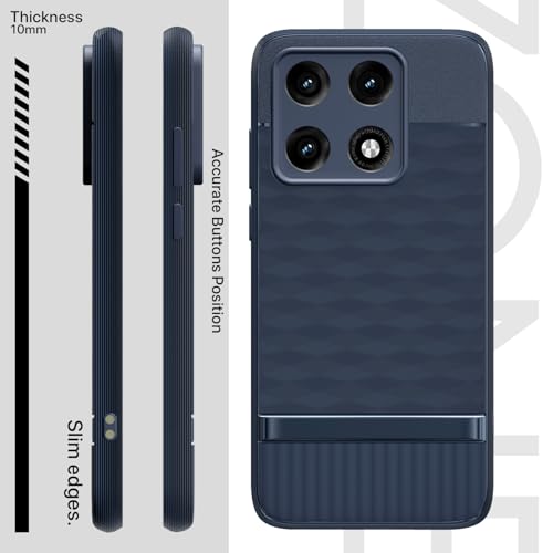 Image of Outlouders Back Cover for Motorola Moto Edge 70 Pro 5G | Full Camera Protection | TPU Soft Flexible Shockproof Bumper Case (Blue)