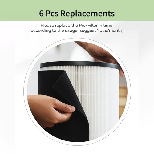 Image of KJ02 Pet Air Purifier + 1 Pack Replacement Filter + 6 Packs Replacement Pre-Filters