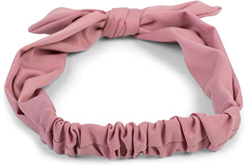 styleBREAKER women hairband plain bow and elastic, hairband, headband, pin-up, rockabilly 04026035, Colour:Old Rose - Image 2