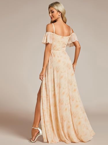 Image of Ever-Pretty Women's Formal Dresses Off Shoulder Short Sleeve Split A-Line Floor Length Bridesmaid Dresses 0237