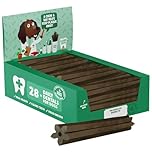 Denzel's Vegan Dog Dental Sticks - for Medium Dogs - Peanut Butter & Peppermint (Pack of 28)