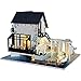 WSYGHP Kit de maison de poupée 3D à faire soi-même avec lumières LED et meubles - Puzzle miniature fait main - Pour Noël, anniversaire, petite maison