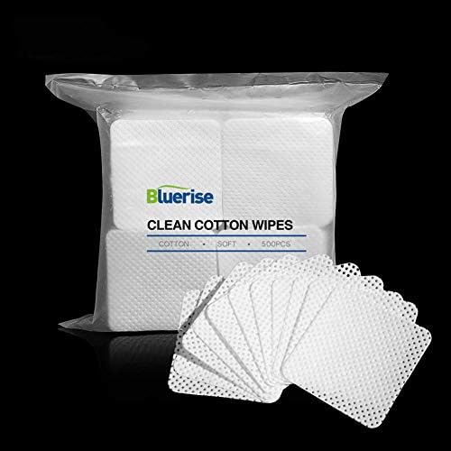 BLUERISE Lint Free Nail Wipes White 500pcs Nail Polish Remover Pads Soft Absorbable Eyelash Extension Glue Cleaning Wipes