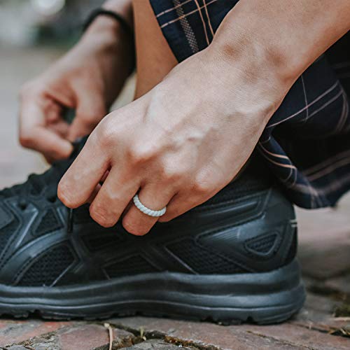 Egnaro Silicone Wedding Ring For Women,Seamless Thin And Stackble Braided Rubber Wedding Bands Rubber Rings For Women #TOP4