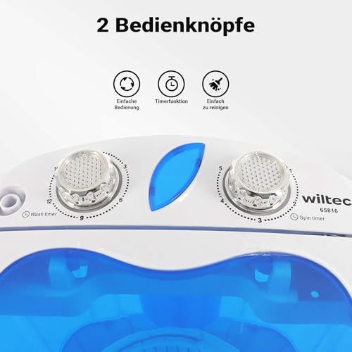 Machine à laver de voyage Wiltec 3kg avec mini lave-linge de camping essoreuse - 5