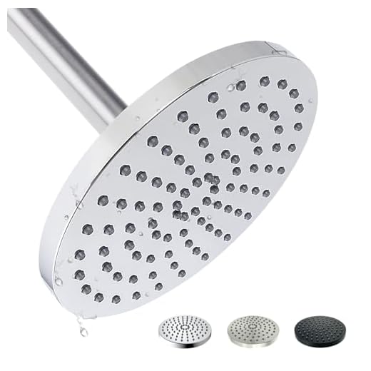 Best Hansgrohe Shower Head Buying Guide | Shower Head SUPPLYGIANT High Pressure Shower Head, Rain Shower Head with Chrome Plated Finish Modern Design Round Rainfall Showerhead, 2.5 GPM, Single Function Easy to Clean, 8 Inch Face