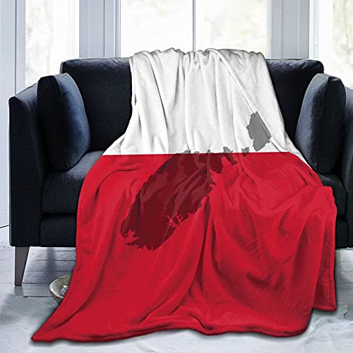 Manta de Forro Polar con Mapa de Bandera de Malta, cálida y Suave, antiestática, Gruesa, difusa, de Lujo, para sofá, Cama, sofá, Ultra Lujosa, cálida y acogedora para Todas Las Estaciones, 60.0 x 50