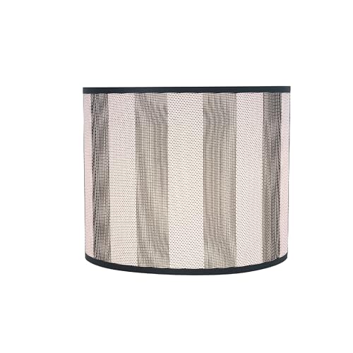 Image of Aspen Creative 31091 Transitional Drum (Cylinder) Shaped Spider Construction Lamp Shade in Hunter Green & White Striped, 12 inch Wide (12 inch x 12 inch x 10 inch)
