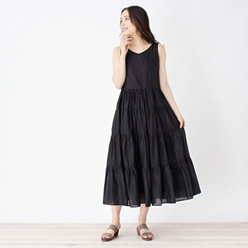 Amazon Co Jp オペークドットクリップ Opaque Clip 洗える コットンティアードワンピース ブラック 019 40 L 服 ファッション小物