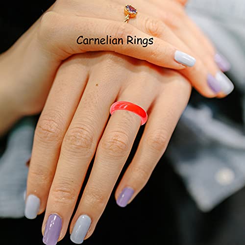 Zz Zinfandel Carnelian Crystal Rings Natural Carnelian Gemstone Band Ring For Women Carnelian Smooth Round Donut Ring thumb #6