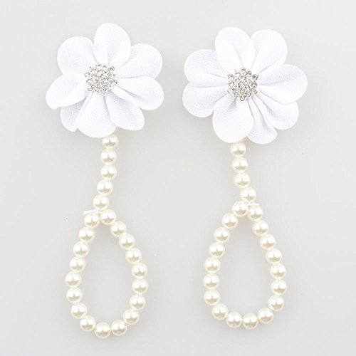 Vimbo Pearl Barefoot Sandals 7 Pairs Lovely Flower Baby Girl Gift Set For 3 Months To 4 Years Old Baby Girls #TOP6