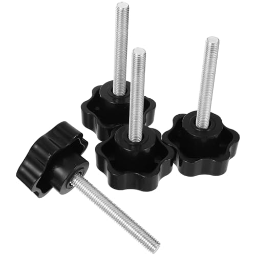 balacoo 4pcs M8x60 Plastic Star Handle Knobs Threaded Grip Thumb Screws Replacement Parts for Machine Adjustment and Umbrella Base Locking in Camping and Industrial Use