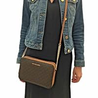 Michael Kors Jet Set Large Crossbody, Gold-Tone Hardware/Brown, One Size — image 2