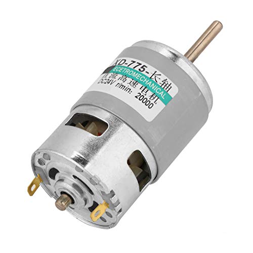 Motore DC 775 80W Basso Rumore Alta Velocità con Cuscinetti a Sfera Doppi e Asse D per Strumenti Elettrici Fai da Te 12V/24V Universale 20000RPM