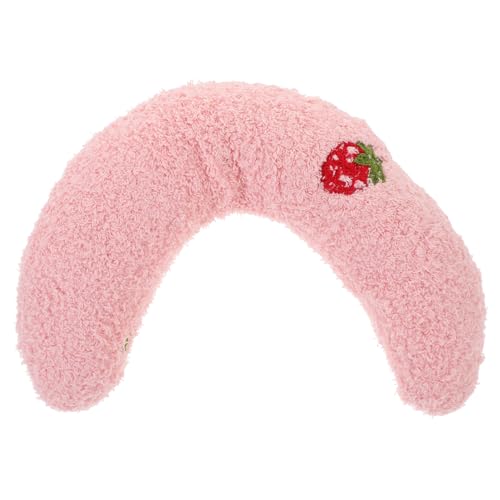 UPKOCH Cuscino per Gatti Forma di Mezza Ciambella U-shape Morbido e Traspirante Cuscino Riposo e Giocattolo Calming Accessorio Comfort per Gatti Anziani e Disabili Facile da Lavare Rosa