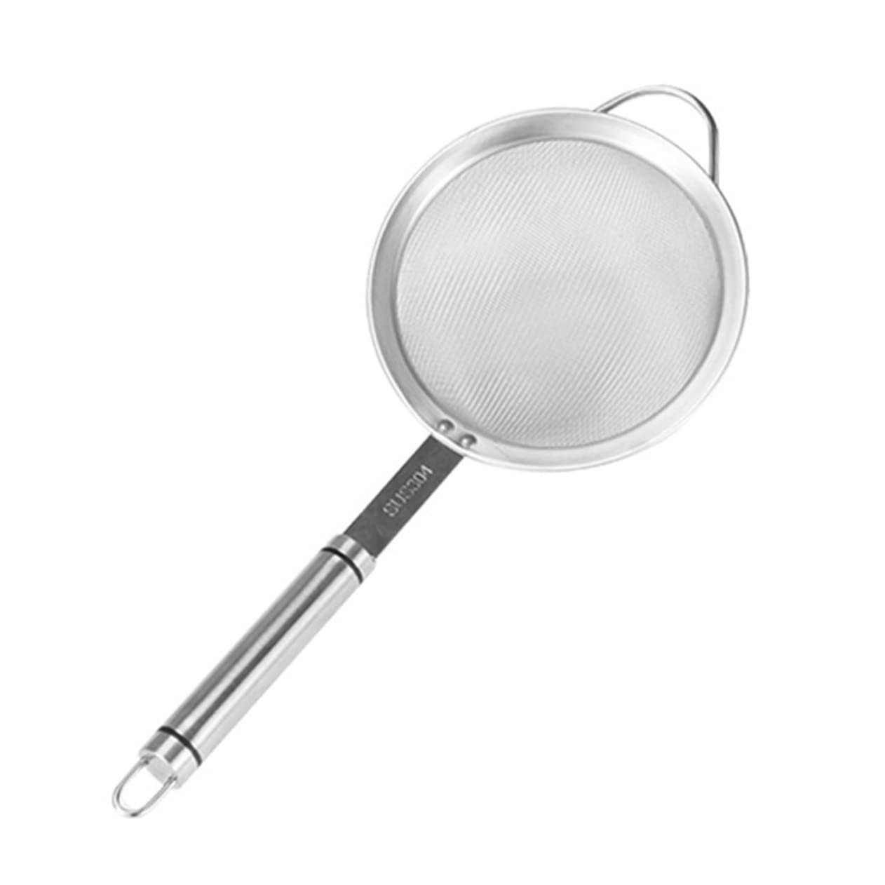 Stainless Steel Flour Sifter Kitchen Filter Tool Mesh Colander Spoon for Powdered Sugar Fried Food Straining and Cooking Easy to Clean Design