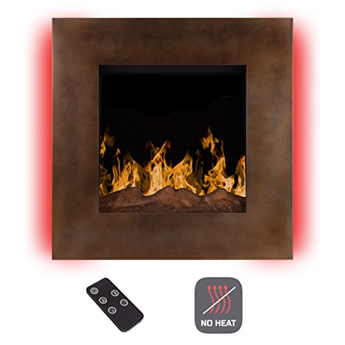 Northwest Electric LED Fireplace Wall Mounted with 13 Backlight, 10 Flame Colors, Timer and Remote Control NO Heat, 24", Dark Bronze
