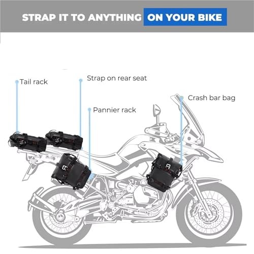 Sac de moto imperméable en PVC type queue sacs réfléchissants de selle - 5