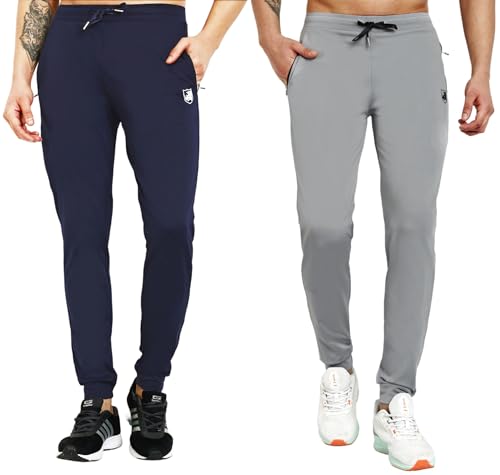 Image of RynoGear Track Pants for Men with Zipper Pockets (Pack of 2)