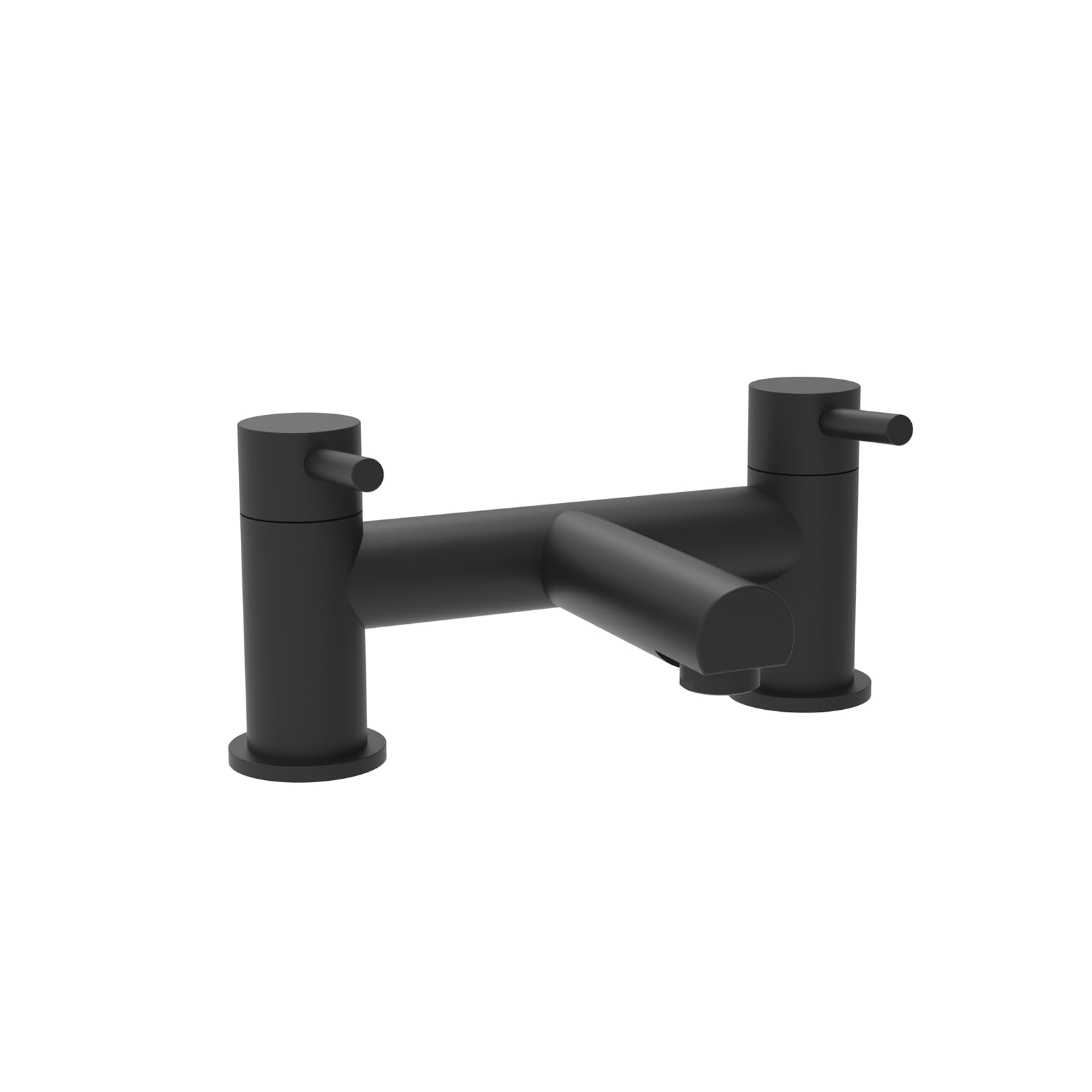 Nes Home Black Bath Filler Mixer Tap Solid Brass Deck Mounted Matt