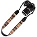 Wolven Pattern Canvas Camera Neck Shoulder Strap Belt Compatible with All DSLR/SLR/Men/Women etc, (Yellow Stripe Pattern)
