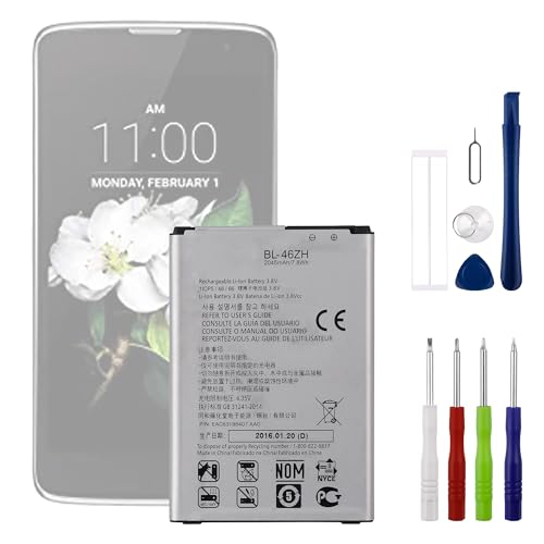 LNANMUXI BL-46ZH 3.8V 2125mAh Battery, Compatible with LG Leon Tribute 2 K7 LS675 D213 H340 L33 X210,Comes with a Battery Installation Tool