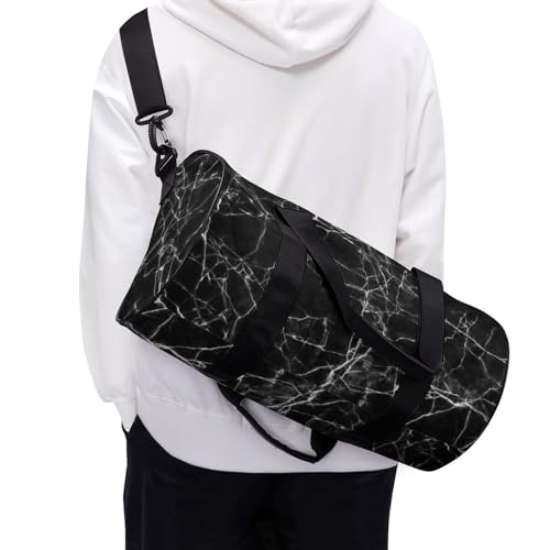 Sac de voyage marbre noir craquelé imperméable et robuste - 6