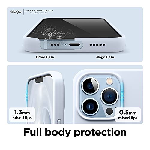 Elago Compatible With Iphone 13 Pro Case, Liquid Silicone Case, Full Body Screen Camera Protective Cover, Shockproof, Slim Phone Case, Anti-Scratch Soft Microfiber Lining, 6.1 Inch (Light Blue) #TOP4