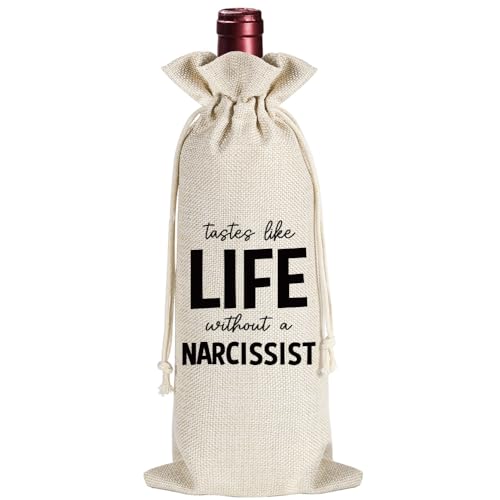 Opininqo Divorce Gifts for Women, Tastes Like Life Without A Anarcissist Wine Gifts Bag Break Up, Cheer up, Breakup Gift for Narcissist Survivor, Newly Divorced Woman, Her - Ex Boyfriend Presents