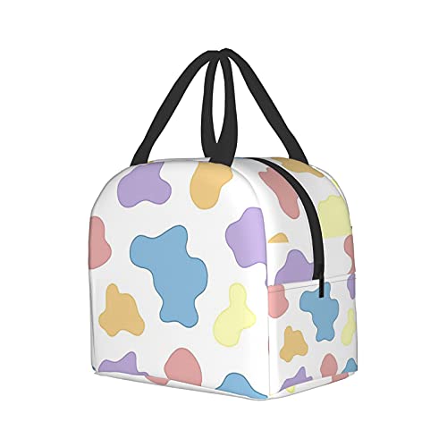 Carati Insulated Lunch Bag Reusable Lunch Box Women Men, Cooler Lunch Boxes Waterproof Lunch Tote For Picnic Office Work, Cute Cow Print #TOP1
