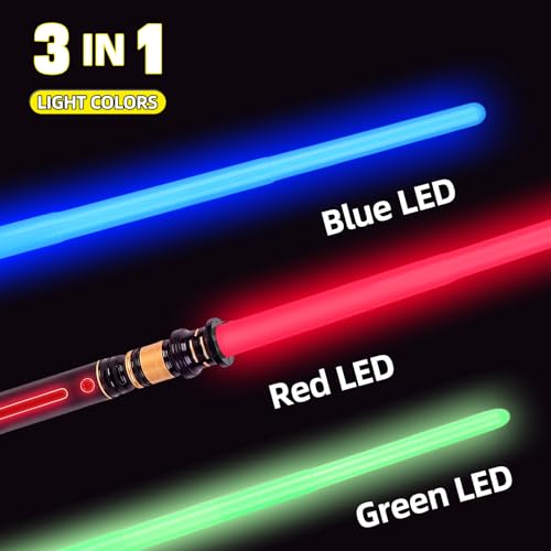 YukiHalu 3-Pack Light Up LED Saber, Light Swords with FX Sound and Realistic Handle, Expandable Sabre for Halloween Dress Up Parties Birthday Christmas Galaxy War Fighters by YukiHalu - Image 4