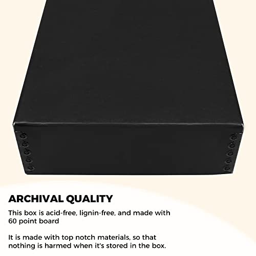 Image of Golden State Art, Drop Front Archival Storage Box, 8.75 inchx10.75 inchx3 inch-Black | Acid-Free 8x10 Museum Photo Storage Box with Metal Edge, Preserve Documents, Prints, Poster, Photographs, Arts And Crafts