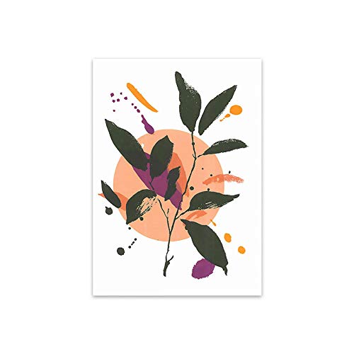 Poster plantes nordiques toile abstrait salon décoration murale maison 50x75cm