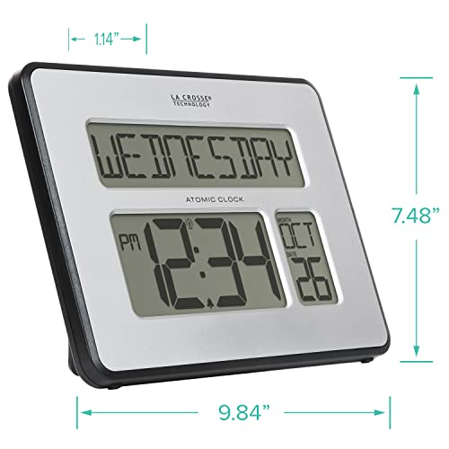 La Crosse Technology 513-1419BLv4-INT Backlight Atomic Full Calendar Clock with Extra Large Digits - Image 3