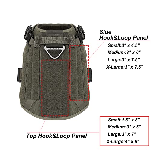 Icefang Tactical Dog Harness,Medium Size, 2X Metal Buckle,Working Dog Molle Vest With Handle,No Pulling Front Leash Clip,Hook And Loop Panel #TOP3