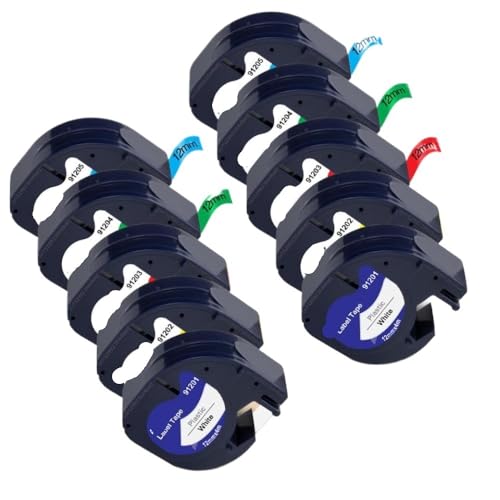 5pk 10pk�z���C�g���x���e�[�v�v���X�`�b�N12mm LT�e�[�v91201 91221 91331 91202 for LT-100H LT100H���x�����[�J�[���j�o�[�T�������e�[�v(10PK 5Mixed Colors)
