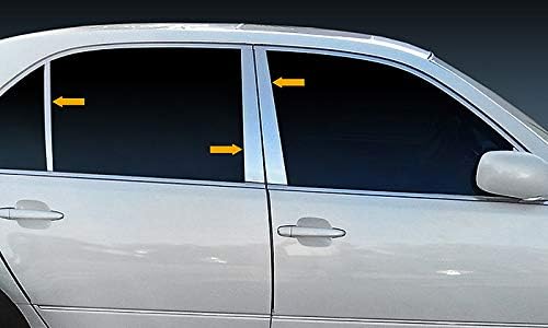 Made in USA! Compatible with 2001-2006 Lexus LS 430 6 PC Stainless Steel Chrome Pillar Post Trim