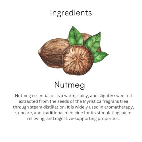 Image of Khadi Nutmeg Essential Oil 15 ml | Pure & Natural Therapeutic Grade | For Relaxation, Respiratory & Digestion | Oil for Face | Skin & Hair Care | All Skin Types | Aromatherapy for Men & Women