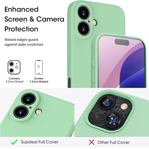 Andwing For iPhone 16 Plus Case,Silicone Case Soft Ultra Phone Case Slim Protective Shockproof Cover Scratch-Resistant Microfiber Lining - Image 3