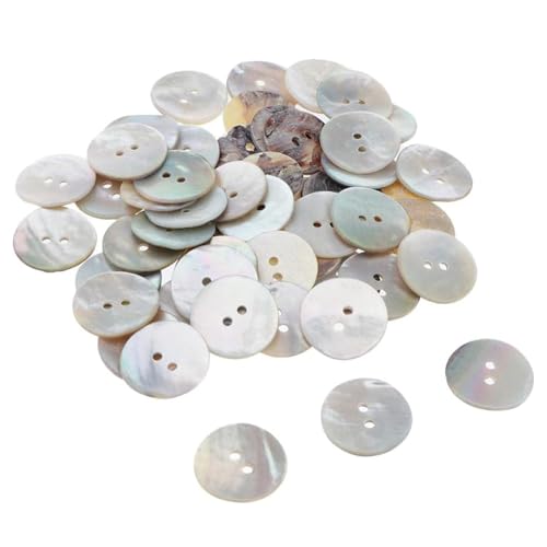 LILELIG 30 Stück Perlmutt Knöpfe, Natur Muschel Knöpfe, Natürlich Schimmernde Perlmuttknöpfe, für DIY Nähen Pullover Mäntel Cardigan, Anzug, Hemd, Strickjacke, 15mm
