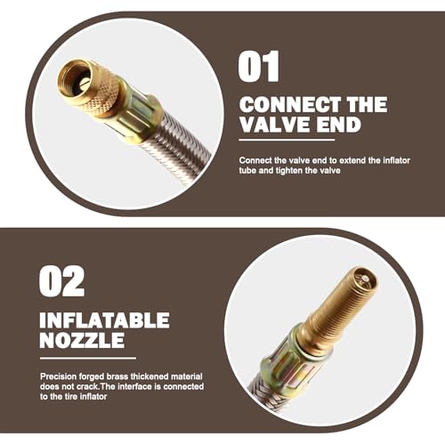Image of 100mm 210mm 350mm Universal Flexible Tire Valve Extension, Flexible Tire Valve Stem Extension, Stainless Steel Valve Stem Extenders, Flexible Valve Stem Extenders, Flexible Tyre Valve Stem Extension